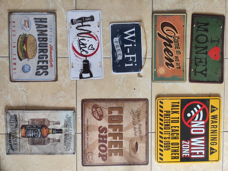 8 placas de metal decorativa parede (desde 5€)