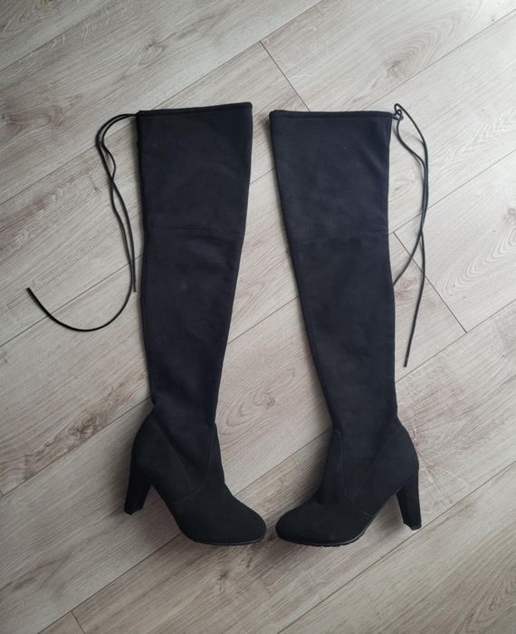Kozaki Stuart Weitzman zamszowe skóra naturalna r.35,5