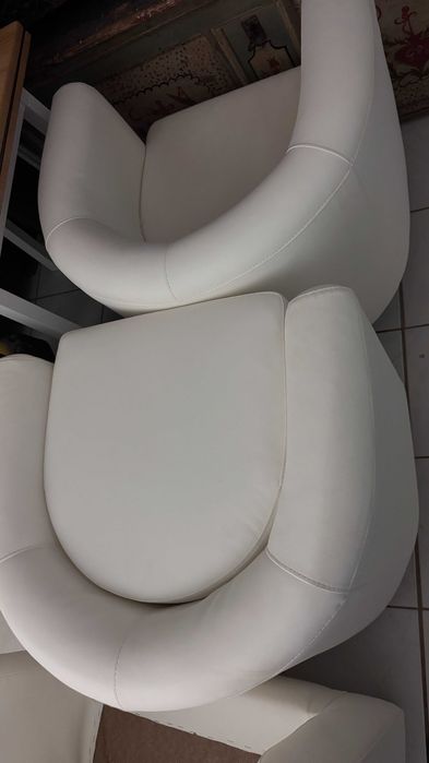 Conjunto de sofá branco com 4 peças