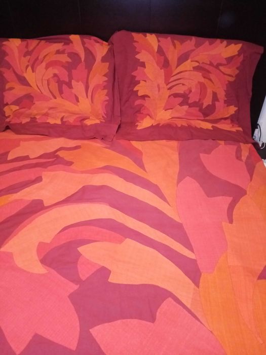 Capa  edredon  Zara Home   tons tijolo tamanho 2,20 x2,20  + 2 fronhas