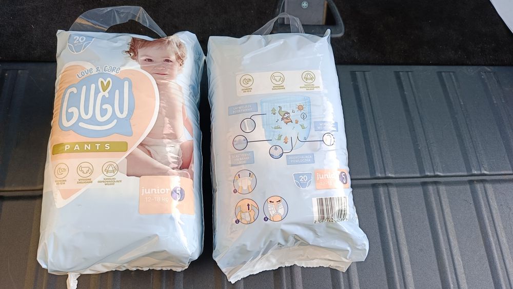 Gugu pants 5  junior love care 20sztuk 12-18kg exp 10.2025