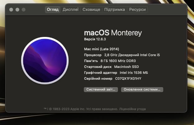 Mac mini 7.1 2014 i5 Ram 8Gb intel iris 1536Mb SSD 499Gb HDD 1Tb 6 300 Olx