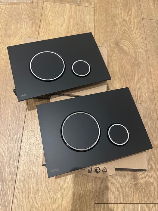 Conjunto de 2 placas de descarga preto mate NOVAS