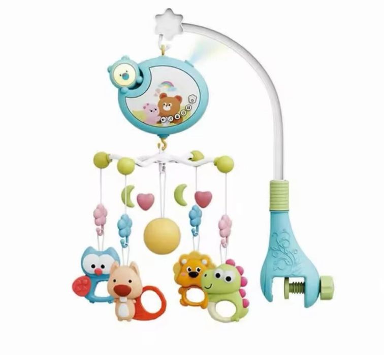 Karuzelka karuzela do łóżeczka światło / dźwięk na pilot niebieska