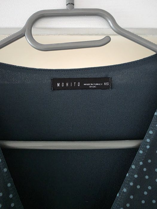 Sukienka zielona groszki Mohito 34 XS tiul