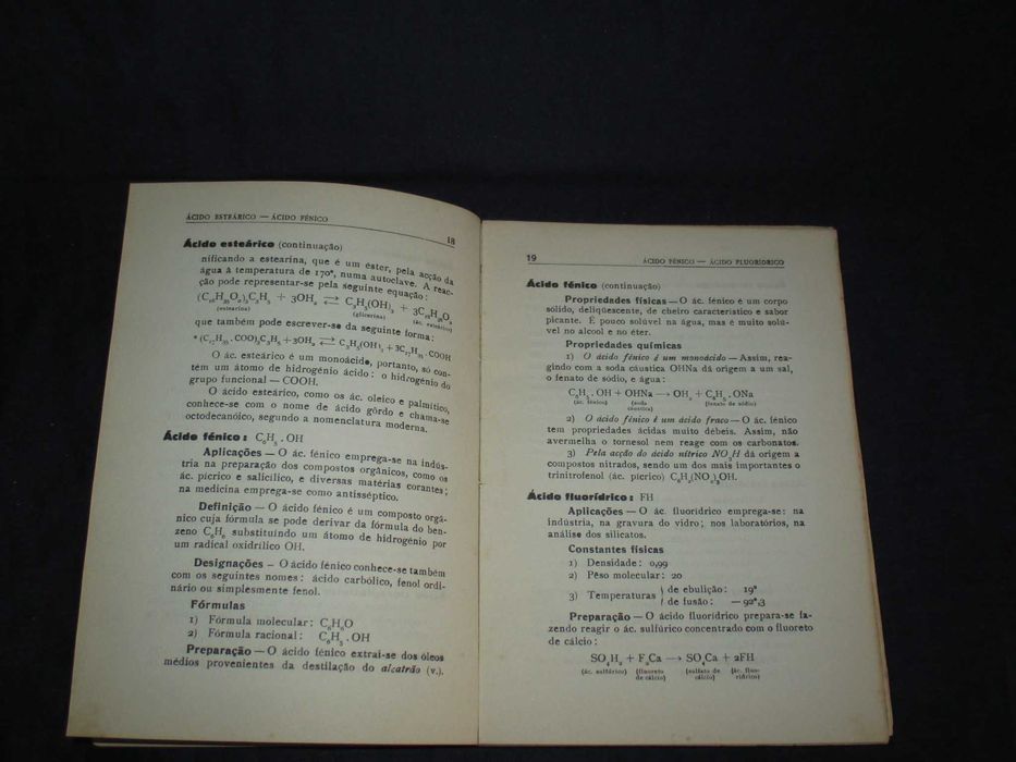 Livro Dicionário de Química Elementar 1947