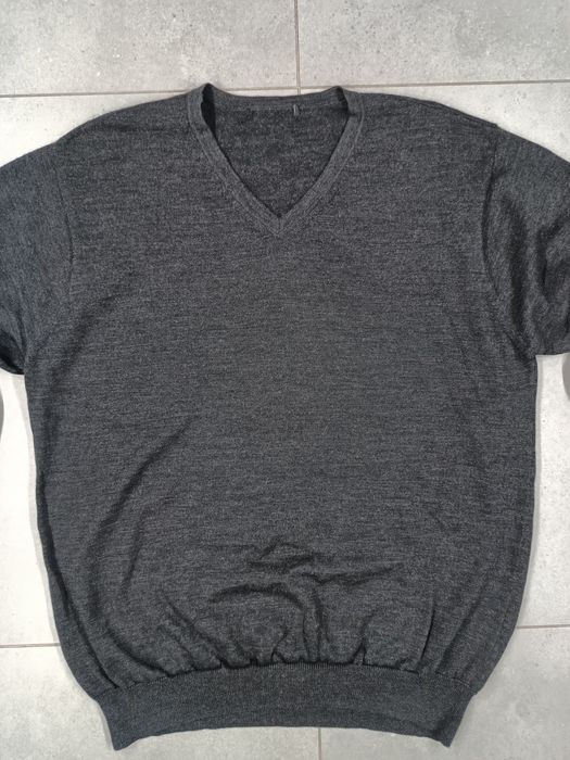 Sweter męski Selected 100% wełna merino v-neck roz. XL