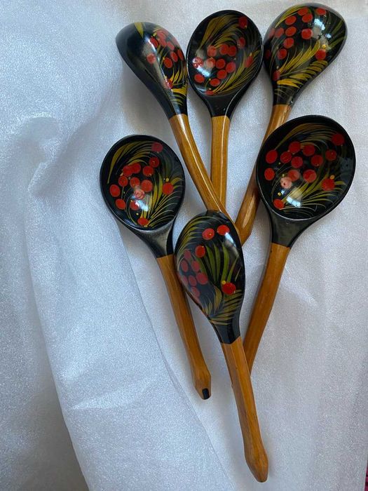 Набір дерев’яних ложок (6 шт.) з художнім розписом