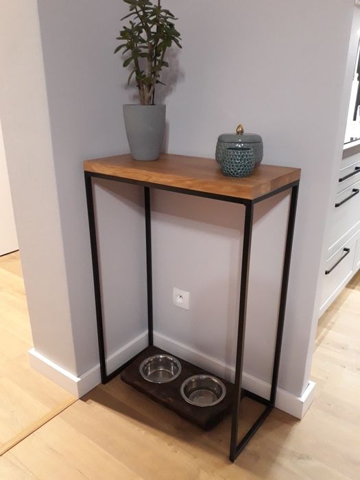 Toaletka, konsola loft, industrial, lity dąb