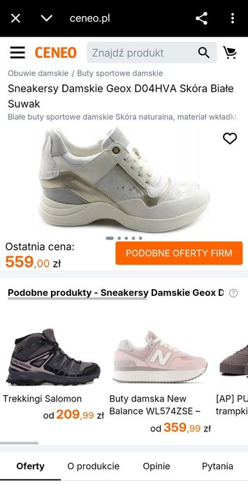 Sneakersy damskie Geox D4HVA