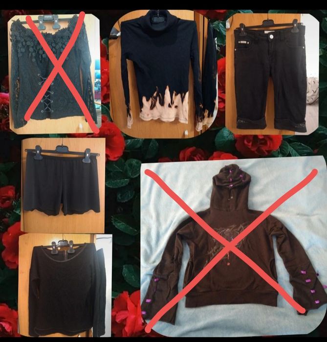 zestaw czaenych ubrań goth emo alternative M