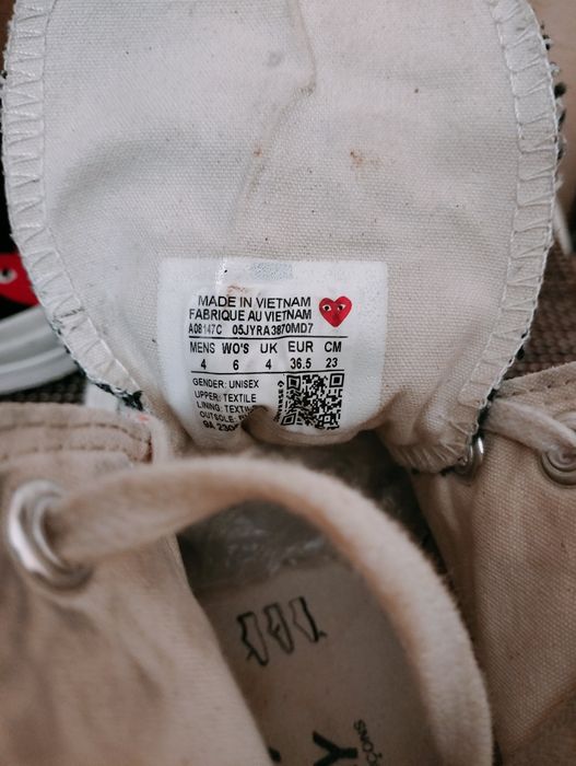 Converse x comme des garçons р. 36.5 uk 4