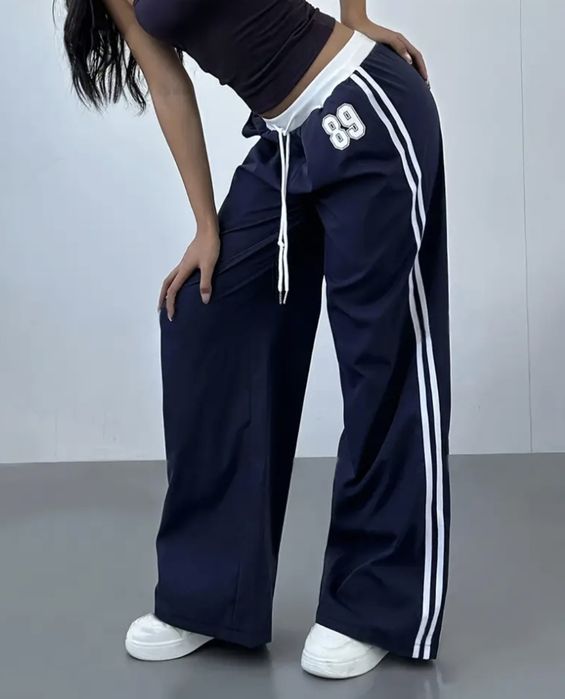 y2k широкі штани оверсайз з лампасами адідас 89