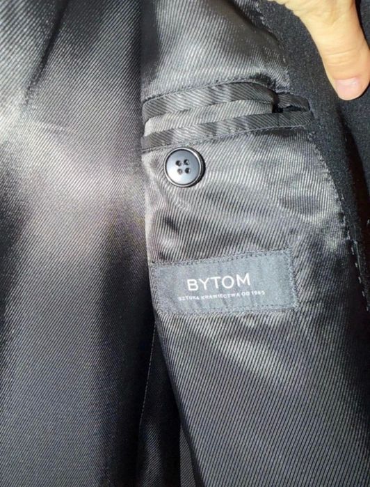 Bytom czarny wełniany płaszcz klasyczny unisex wełna