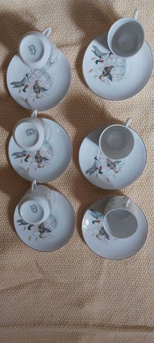 Serviço café porcelana Passaros - manufatura portuguesa Porcelanas Viana.