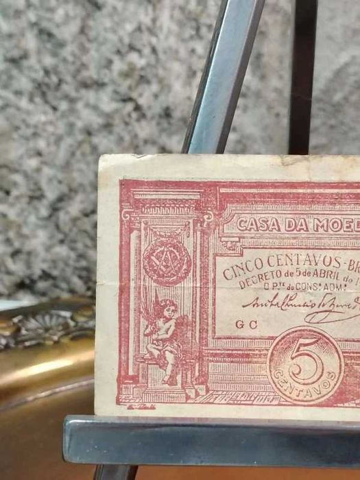 Nota Cédula Rara 5 Centavos Casa da Moeda Série GC - ENVIO GRATIS