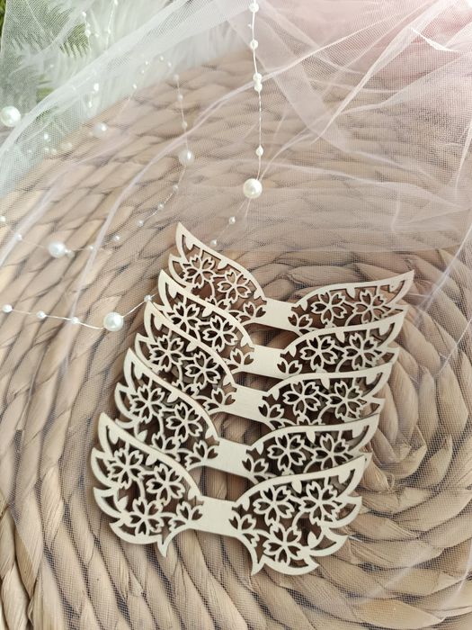 Skrzydełka drewniane, skrzydła Anioła, makrama, ozdoby , aniołki