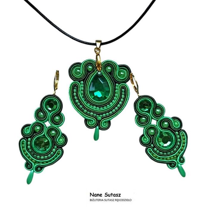 Komplet biżuterii sutasz Nane Sutasz rękodzieło artystyczne