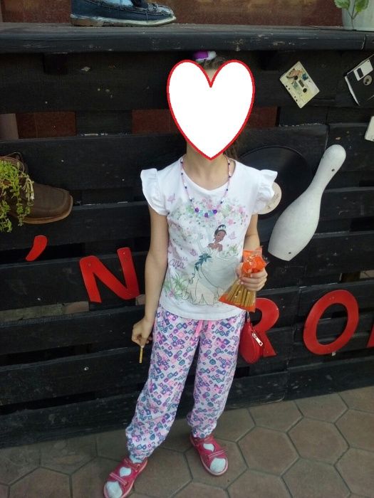 Легкие штанишки-шаровары на девочку 6-7 лет