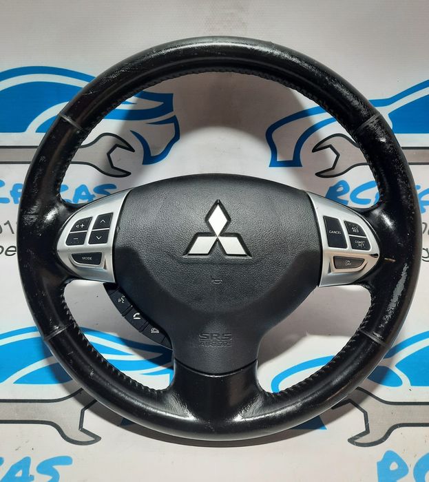VOLANTE GUIADOR COMPLETO MITSUBISHI PELE COMANDOS MULTIFUNÇÕES AIRBAG