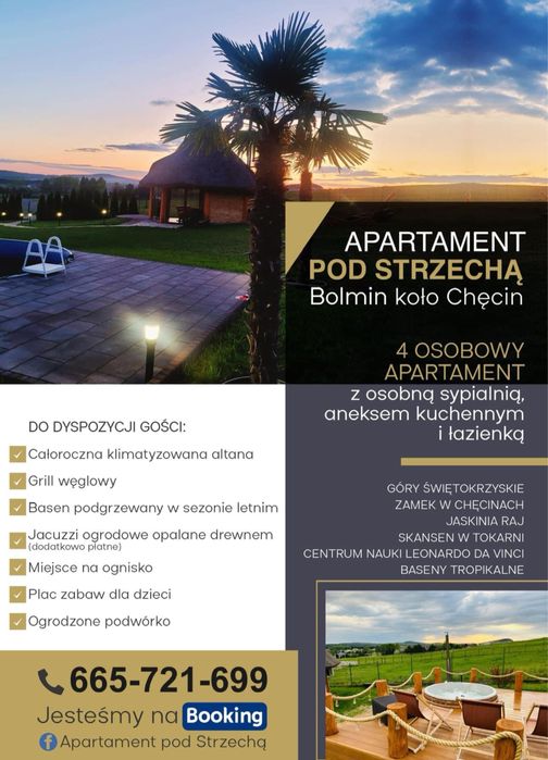 WIOSNA! Jacuzzi,Altana,Grill,Ognisko Apartament 4 os./5 os koło Chęcin