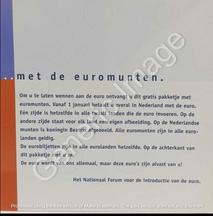Conjunto introdutório selado de moedas de euro da Holanda de 2001