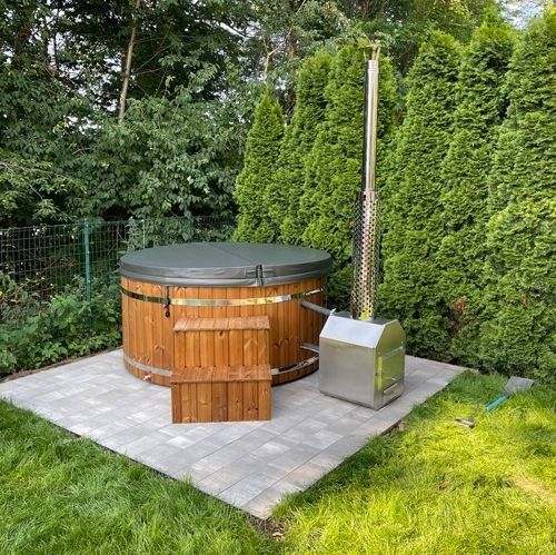 ZESTAW SPA: Sauna Beczka 350cm (Przedsionek) + Balia z Masażem | Solid