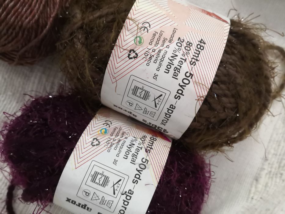 5 novelos acrílico viscose Algodão