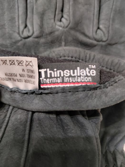 Luvas cor azul pele genuina