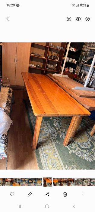 Набор деревянный сосна.стол и две лавки