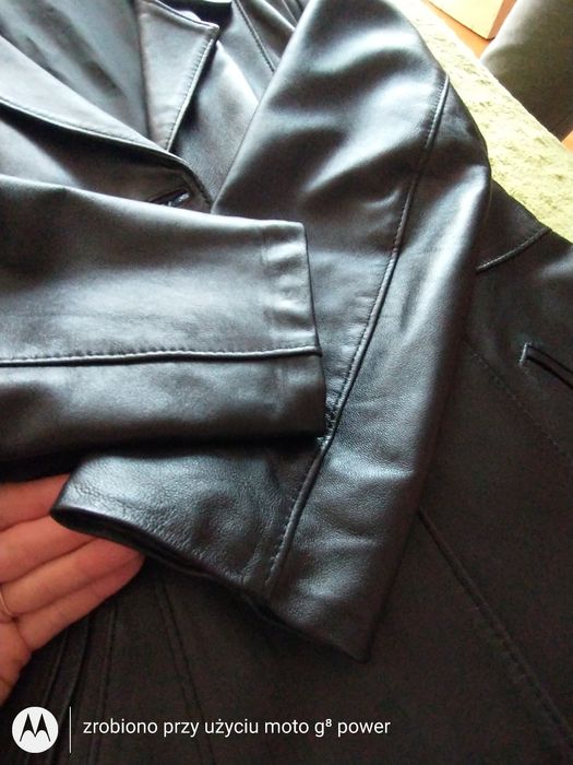 Płaszcz skórzany rozmiar M czarny