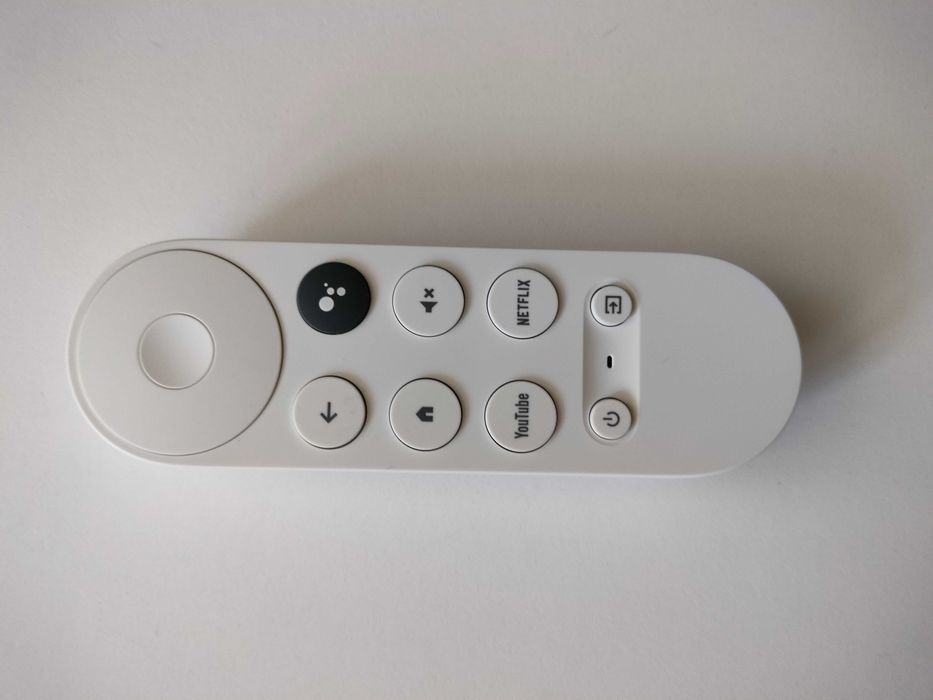 Медіаплеєр Google Chromecast 4K with Google TV, Snow, з пультом.