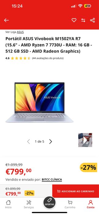 Portatil Asus Vivobook M1502YA R7
