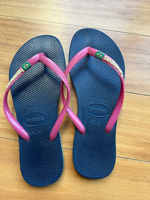 Havaianas Menina em azul marinho e rosa