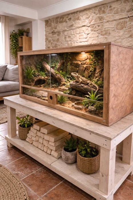 Terrário Artesanal 120x52x54 – Ideal para Lagartos ou Plantas