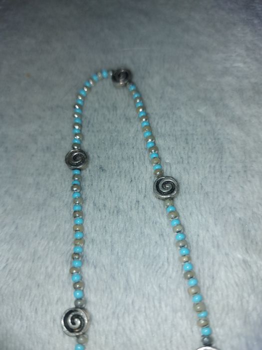 Choker z naturalnych turkusów 36-37 cm