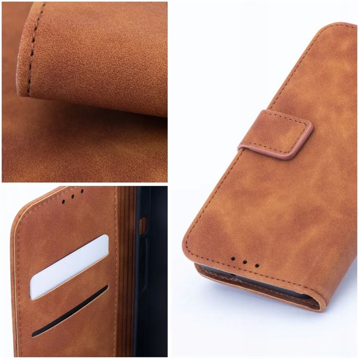 Etui Kabura TENDER Book do IPHONE 14 brązowy