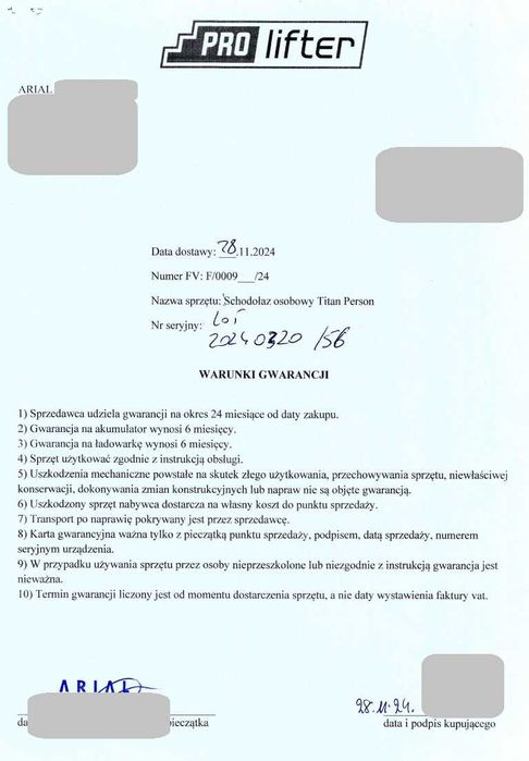 Schodołaz Wózek elektryczny Titan Person Dragon Jak Nowy Rok Gwarancji