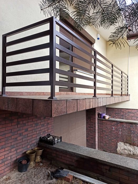 Balustrada Malowana Proszkowo Ocynk Panel loft szklane