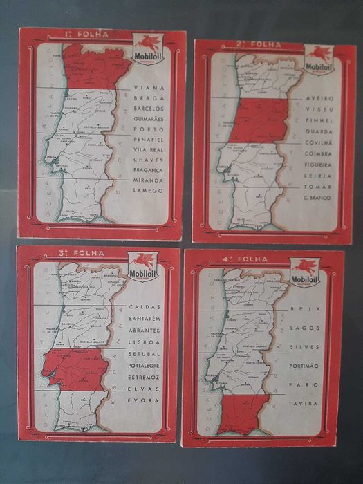 Mapas – Carta Itinerária de Portugal 1948 (4 mapas)