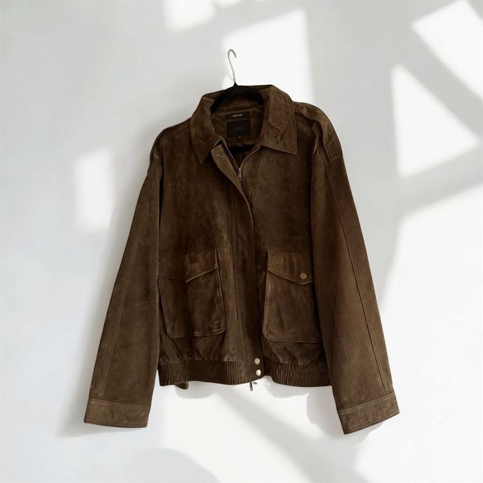 Zara Leather Collection Kurtka Skórzana Viral Bomber Jacket