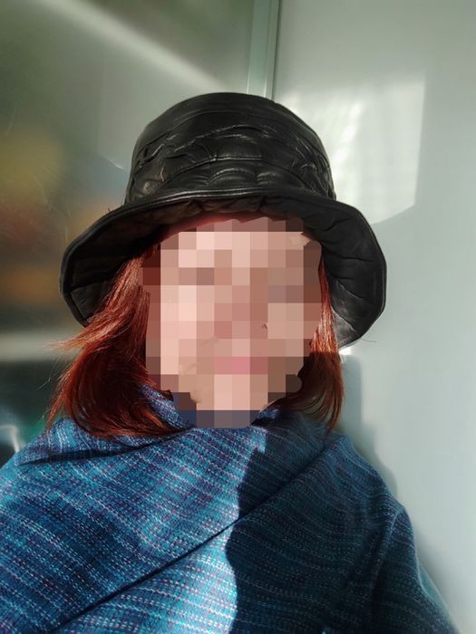 Капелюх-панама шкіряна жіноча осінь зима