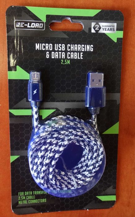 Kabel micro USB typ B do tableta smartphona ładowanie wymiana danych