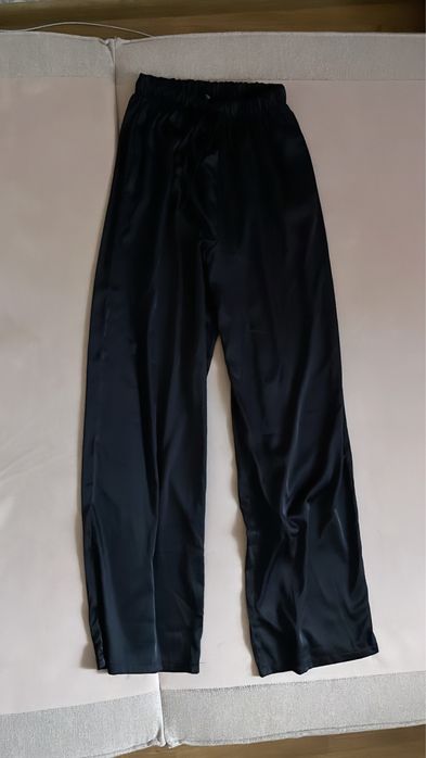 шелковый сатиновый атласный костюм прямые штаны