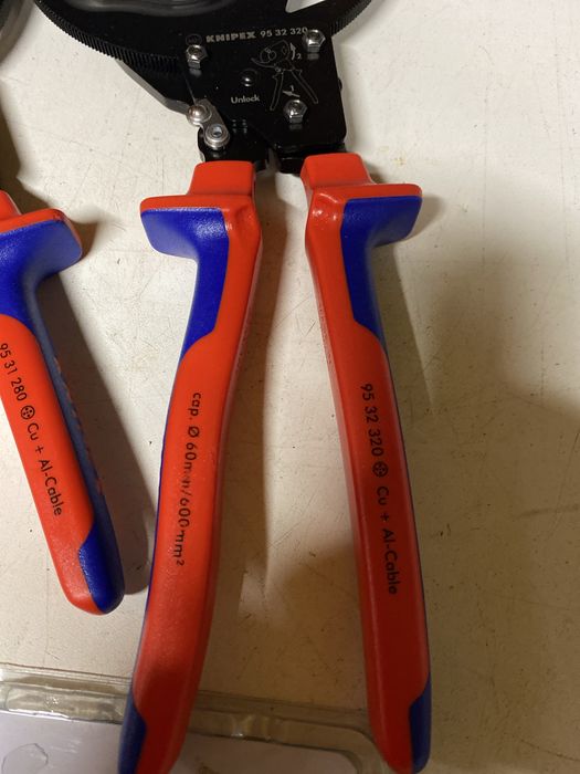 Nozyce zapadkowe  do kabli knipex  Miedz i aluminium oryginalne