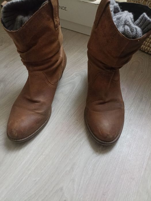 Steve Madden buty kowbojskie skórzane brązowe