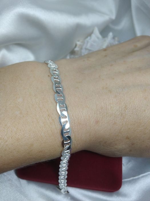 Piękna srebrna bransoletka splot Gucci, srebro 925, dł. 19 cm