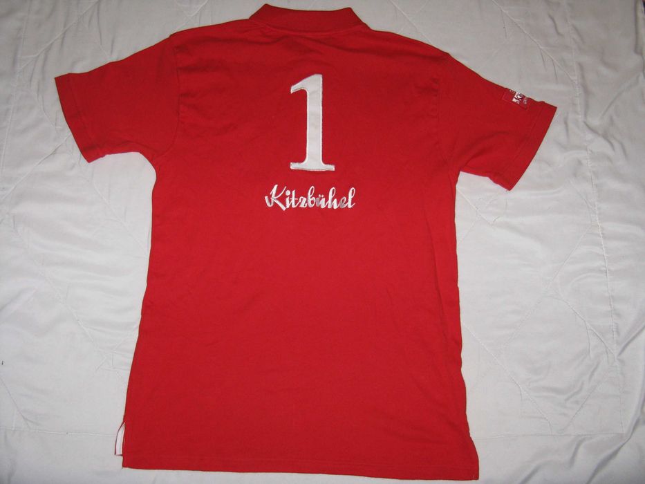 koszulka polo Kitzbühel Austria haft niemiecka czerwona solidna L XL