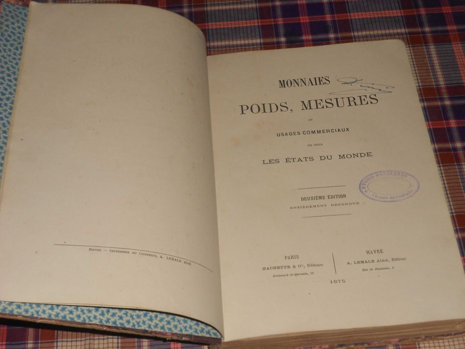 Moedas, pesos e medidas de todos os paises do mundo - 1875