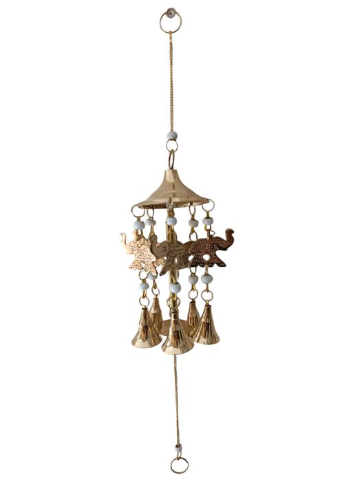 Gong wietrzny 45 cm dzwonek miedziany Słonki złoty ozdoba dekoracja